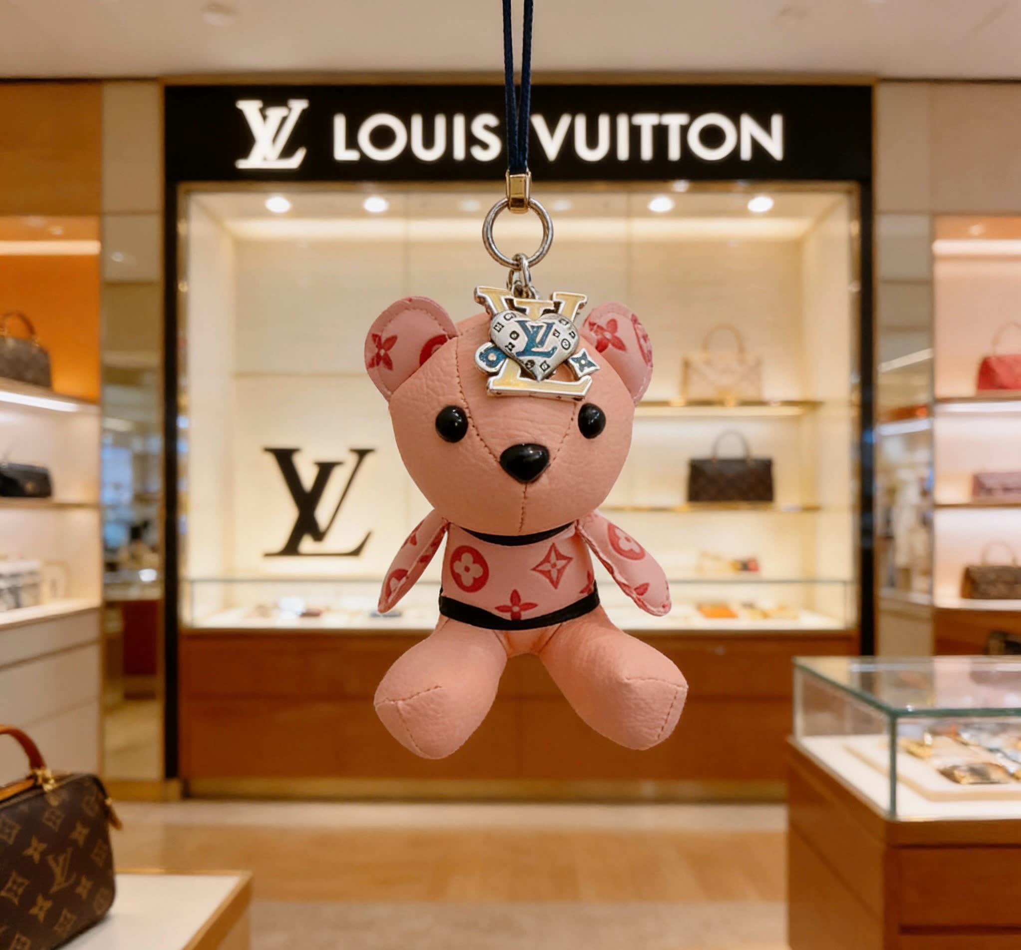 Louis Vuitton Pink Monogram Bear Charm